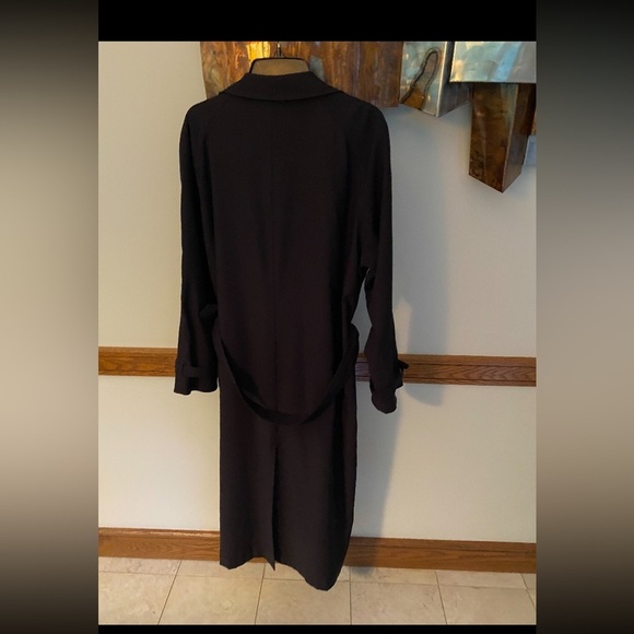 L.L. Bean Black Trench Coat L vintage - Picture 2 of 6